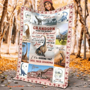 Alamosaurus Grandson Inside This Blanket From Grandma - Super King - Ettee