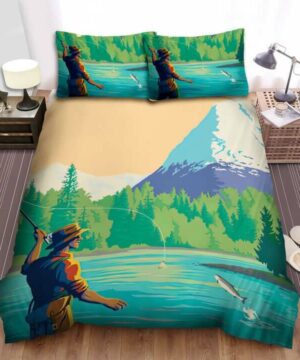 Alaska Kenai River Fishing Bed Sheets Spread Comforter Duvet Cover Bedding Sets - Ettee - Alaska