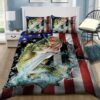 America Flag Fishing Cotton Bed Sheets Spread Comforter Bedding Sets - Ettee - america