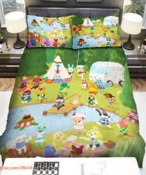 Animal Crossing Camping Bed Sheets Spread Comforter Duvet Cover Bedding Sets - King - Ettee