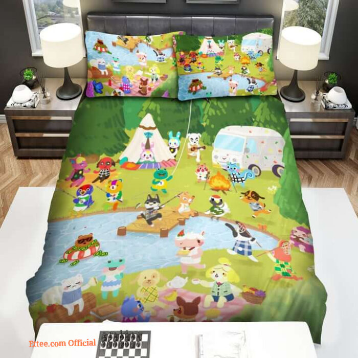 Animal Crossing Camping Bed Sheets Spread Comforter Duvet Cover Bedding Sets - King - Ettee