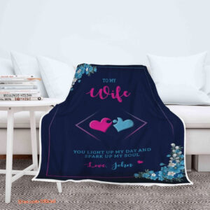 Valentine's Day Anniversary Customized Name Quilt Blanket For Wife - Super King - Ettee