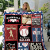 Baseball Mom Busy Raising Baller Quilt Blanket - Ettee - baseball blanket