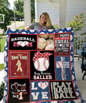 Baseball Mom Busy Raising Baller Quilt Blanket - Ettee - baseball blanket