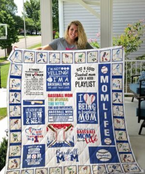 Baseball Mom To My Mom From Son From Daughter Quilt Blanket Great Customized Blanket Gifts For Birthday Christmas Thanksgiving Mother’s Day - Ettee - baseball mom