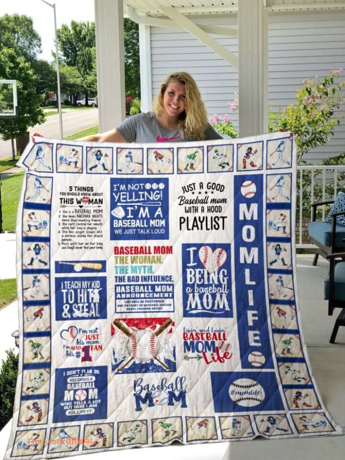 Baseball Mom To My Mom From Son From Daughter Quilt Blanket Great Customized Blanket Gifts For Birthday Christmas Thanksgiving Mother’s Day - Ettee - baseball mom