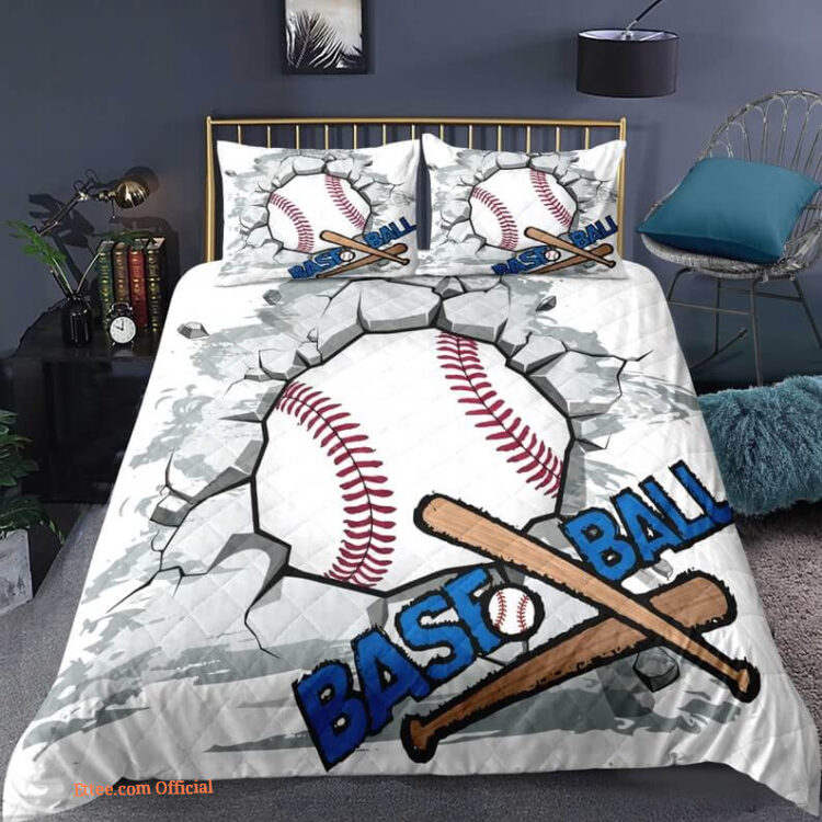 Baseball Sport 3pcs Comforter set 3D Bedding set Quilt For Bedroom - King - Ettee