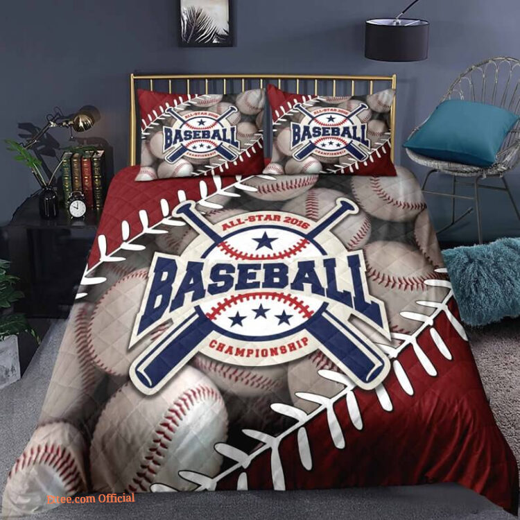 Baseball Sport 3pcs Comforter set Bedding set Quilt For Bedroom - King - Ettee