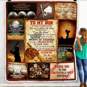 Baseball To My Son I Believe In You I Love You Fleece Blanket Gift For Baseball Lovers - Super King - Ettee