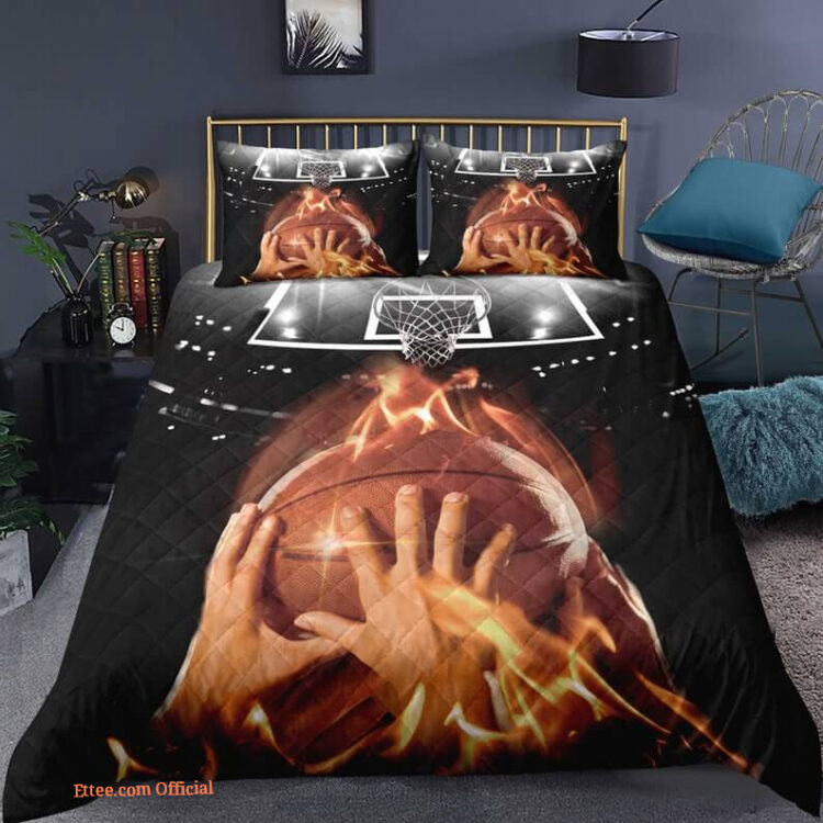 Basketball Sports 3-Piece Comforter Set for Kids, Teens, and Adults - Bedroom Decor Bedding Quilt - Perfect Gift - King - Ettee