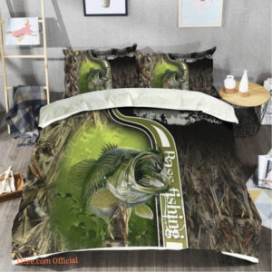 Bass Fishing Bedding Set For Fishing Lover Gifts For Birthday Christmas Thanksgiving - Full - Ettee