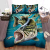 Bass Fishing Hunter Cotton Bed Sheets Spread Comforter Duvet Cover Bedding Sets - King - Ettee