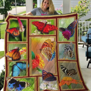 Beautiful Butterfly Quilt Blanket Great For Birthday Christmas Thanksgiving Perfect Gifts For Butterfly Lover - Full - Ettee