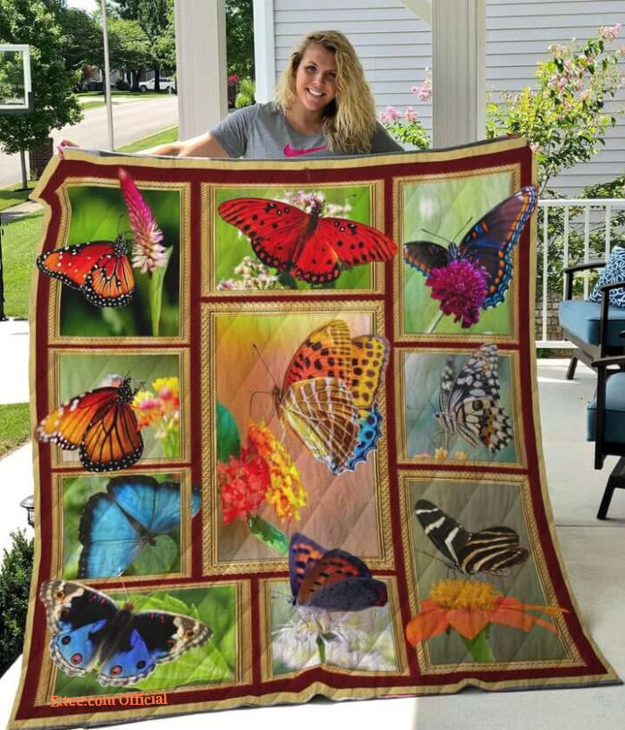 Beautiful Butterfly Quilt Blanket Great For Birthday Christmas Thanksgiving Perfect Gifts For Butterfly Lover - Full - Ettee