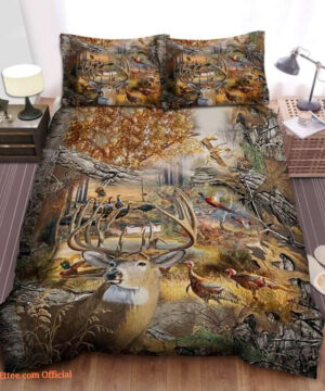 Bedding Set.Hunting Camo Us California. Lightweight And Smooth Comfort - King - Ettee