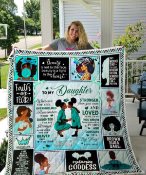 Black To Daughter From Mom Remember Whose Daughter You Are Quilt Blanket Great - Super King - Ettee