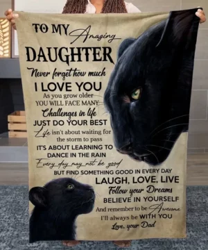 Blanket Gift For Daughter.To My Amazing Black Daughter Blanket.Life Isn't About Waiting For The Storm Blanket For Black Panther Blanket - Super King - Ettee