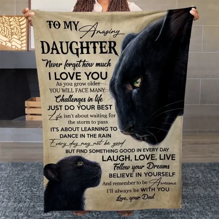 Blanket Gift For Daughter.To My Amazing Black Daughter Blanket.Life Isn't About Waiting For The Storm Blanket For Black Panther Blanket - Super King - Ettee