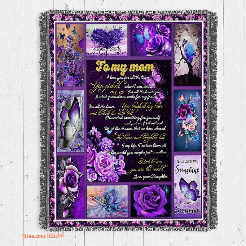 To My Mom Rose Throw Fleece Blanket Gift From Daughter Christmas Birthday Blanket To My Mom Rose Throw Fleece Blanket Gift From Daughter Christmas Birthday Blanket - Ettee - Birthday