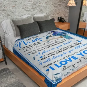 Quilt Blanket for Mom Color Blue - Best Mom Ever Gifts - Super King - Ettee