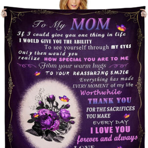 Blanket to Mom from Daughter.Blanket Soft Mom Blanket - Super King - Ettee