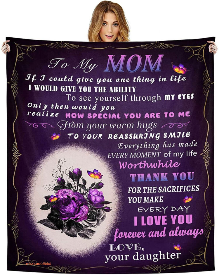 Blanket to Mom from Daughter.Blanket Soft Mom Blanket - Super King - Ettee
