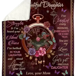 Blankets For Daughter.I've Seen Your Secret Struggles Mom To Daughter.Mom To Daughter Sherpa Fleece Blanket.Special gift for Daughter - Super King - Ettee