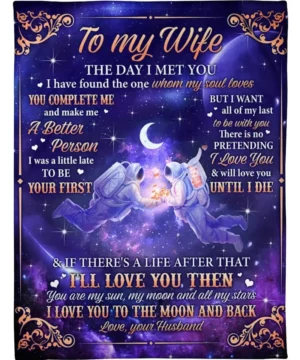 Quilt Blankets For Wife.Husband To Wife Astronaut I Love You To The Moon And Back Fleece Quilt Blanket - Super King - Ettee