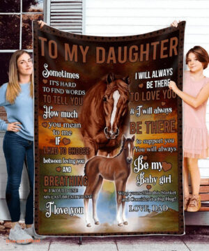 To My Daughter Horse Quilt Blanket. Light And Durable. Soft To Touch - Super King - Ettee