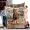 To My Daughter Horse Quilt Blanket. Lightweight And Smooth Comfort - Super King - Ettee
