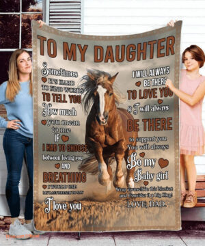 To My Daughter Horse Quilt Blanket. Lightweight And Smooth Comfort - Super King - Ettee