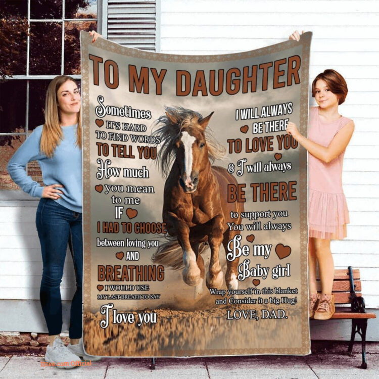 To My Daughter Horse Quilt Blanket. Lightweight And Smooth Comfort - Super King - Ettee