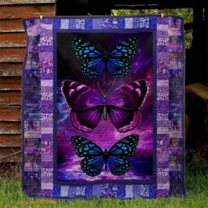 Blue Monarch Butterfly Quilt Blanket Great Gifts For Birthday Christmas Thanksgiving Perfect Gifts For Butterfly Lover - Ettee - Birthday