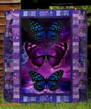 Blue Monarch Butterfly Quilt Blanket Great Gifts For Birthday Christmas Thanksgiving Perfect Gifts For Butterfly Lover - Ettee - Birthday