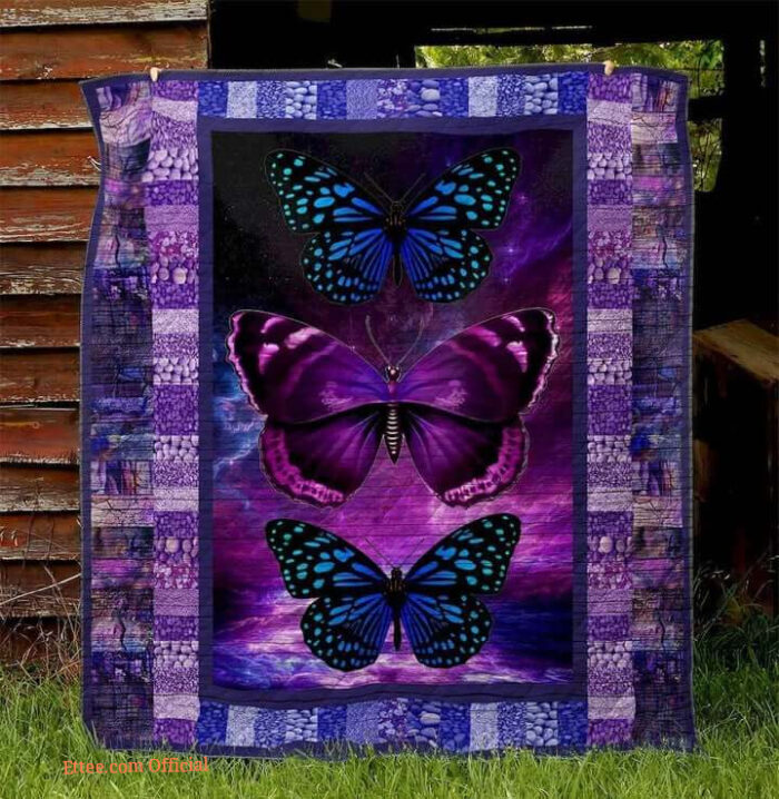Blue Monarch Butterfly Quilt Blanket Great Gifts For Birthday Christmas Thanksgiving Perfect Gifts For Butterfly Lover - Ettee - Birthday