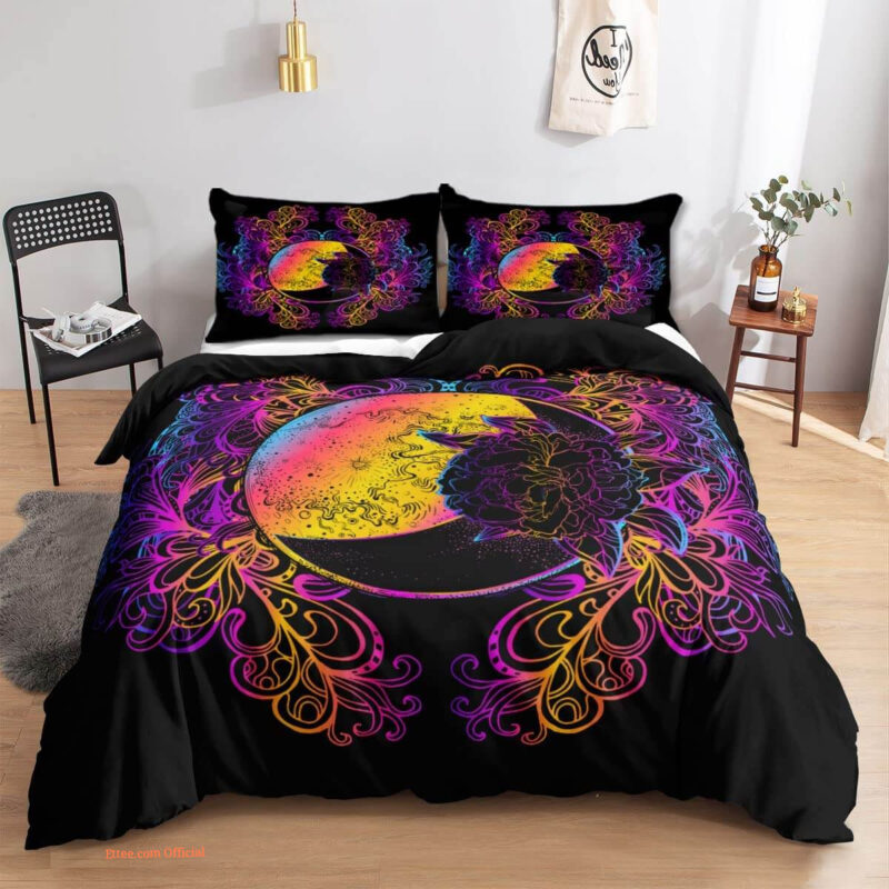 Bohemia Boho Moon 3 Piece Bedding Set. Luxurious Smooth And Durable - King - Ettee