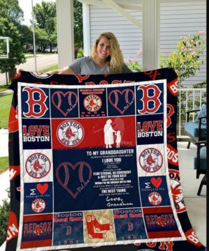 Boston Red Sox To My Granddaughter From Grandmom When I'm No Longer With You Quilt Blanket Great - Super King - Ettee