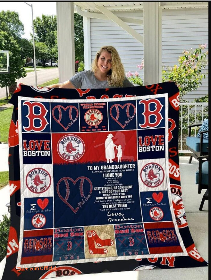Boston Red Sox To My Granddaughter From Grandmom When I'm No Longer With You Quilt Blanket Great - Super King - Ettee