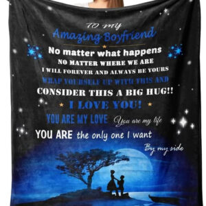 Valentine To My Boyfriend Quilt Blanket. Lightweight And Smooth Comfort - Super King - Ettee
