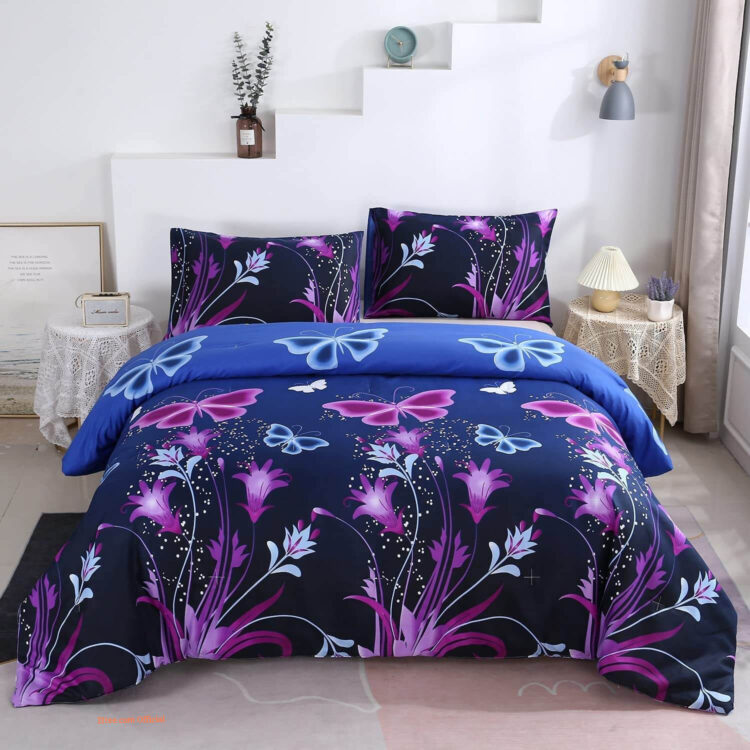 Butterfly Animal Pattern Bedding Set. Smooth And Durable - King - Ettee