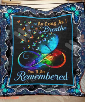 Butterfly As Long As I Breath You Will Be Remembered Quilt Blanket - Super King - Ettee