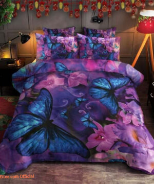 Butterfly Bed Sheets Spread  Bedding Set - King - Ettee