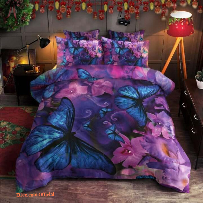 Butterfly Bed Sheets Spread  Bedding Set - King - Ettee