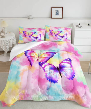 3D - Butterfly Bedding Set. Luxurious Smooth And Durable. Lightweight And Smooth Comfort - King - Ettee