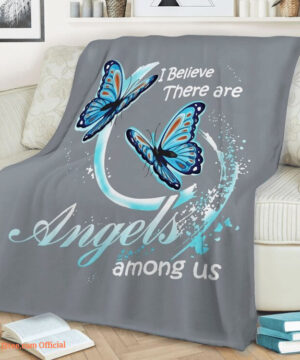 Butterfly Blanket I Believe There Are Angels Among Us Fleece Quilt Blanket - Super King - Ettee