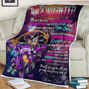 Butterfly Blanket To My Daughter Family Right There In Your Heart - Super King - Ettee