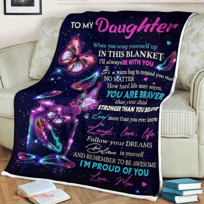 Butterfly Blanket To My Daughter - Lightweight And Smooth Comfort - Super King - Ettee