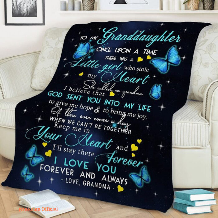 Butterfly Blanket To My Granddaughter Little Girl Who Stole My Heart - Super King - Ettee