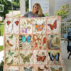 Butterfly Collection On Flowers Quilt Blanket Great - Super King - Ettee