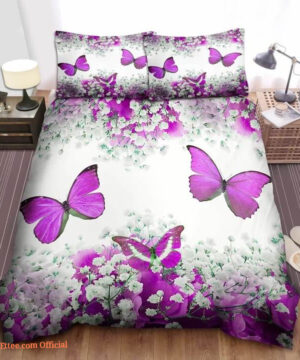 Butterfly Cotton Bed Sheets Spread Comforter  Bedding Sets - King - Ettee